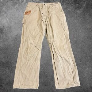 VNTG Ripstop Cargo Pants 32x30 Tan Workwear Distressed Utility Carpenter Faded